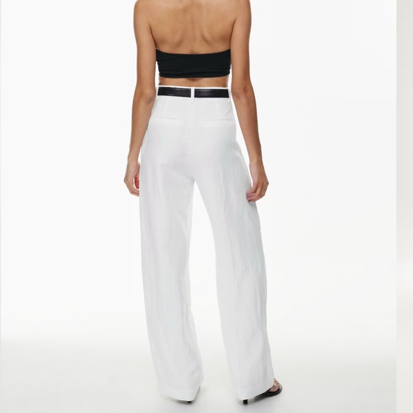 NWT Aritzia color White The Effortless Pant™ Linen - Picture 4 of 5